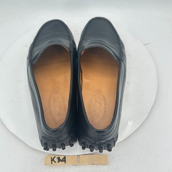 Tod’s Men Sz UK 7.5 US  8.5 Black Leather Slip On Penny Loafer Dress Shoes - Picture 9 of 12